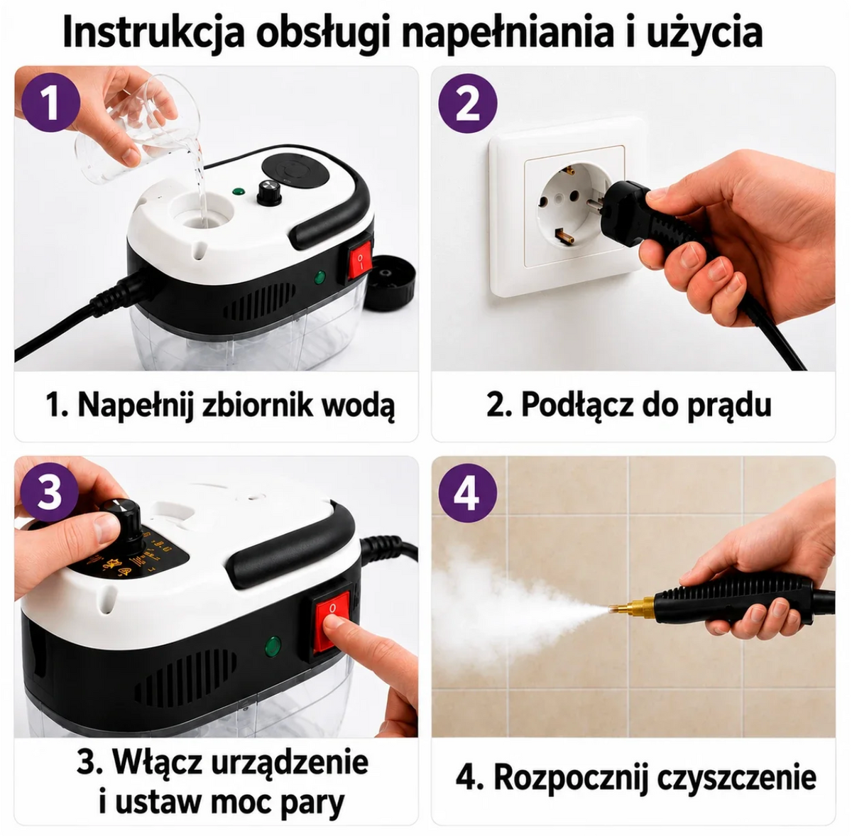 Myjka parowa Homio SteamPro Max 2500W – wielofunkcyjna parownica ciśnieniowa do domu i auta